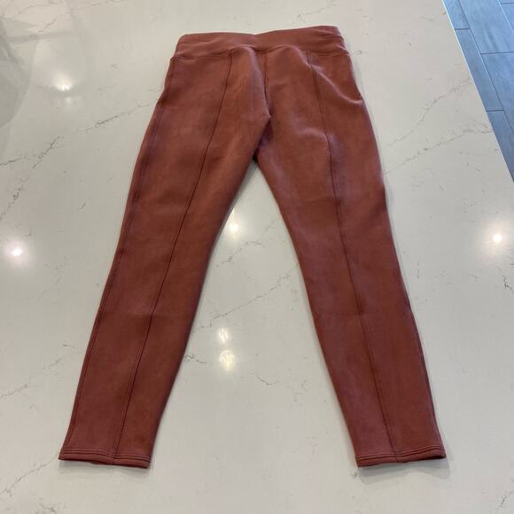 Spanx Faux Suede Leggings Rich Rose Pink‎ Size Medium - Picture 6 of 10